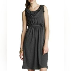 J. Crew Ruffle Neck Jersey Stretch Gray Sleeveless Dress
